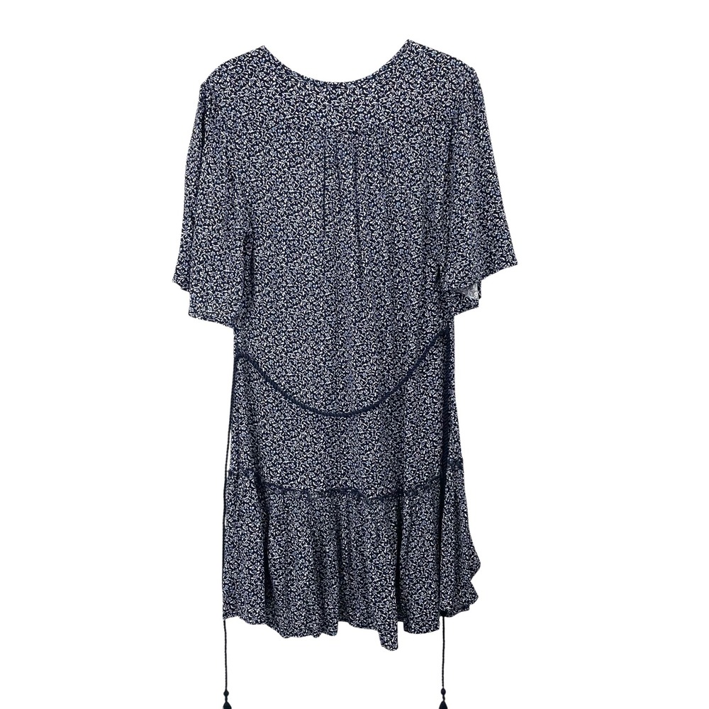 Faherty Orinda Mini Dress in Riverton Ditsy Floral Size XS blue tassel button up - Picture 8 of 9